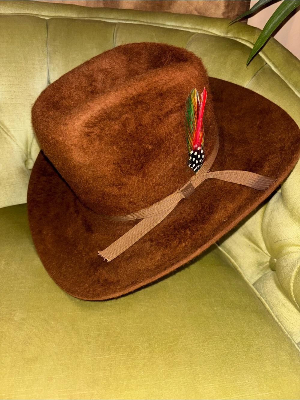 Morgan Custom Women 5X Long Hair Beaver brown cowboy hat US 6 5/8 - Picture 10 of 10